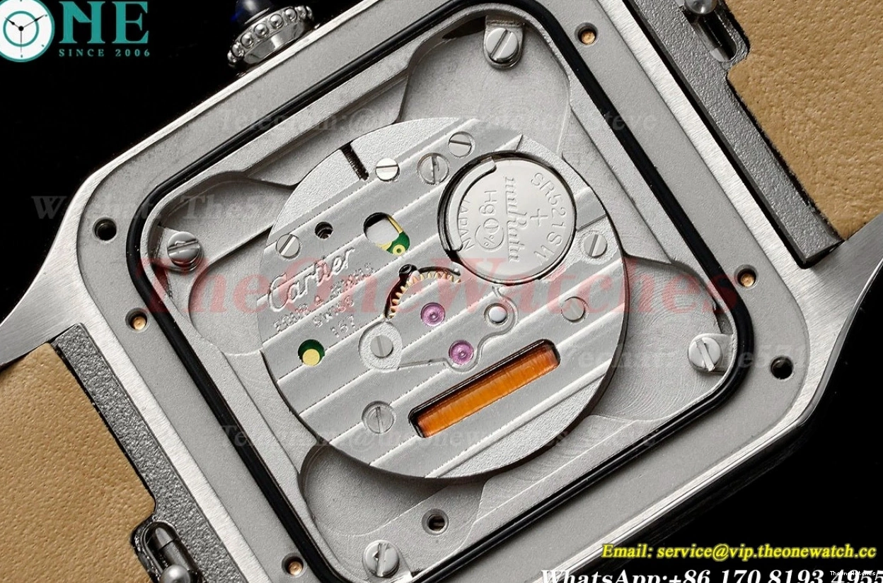 LE AF Dumont RG Silver Dial Brown Santos Quartz 1203